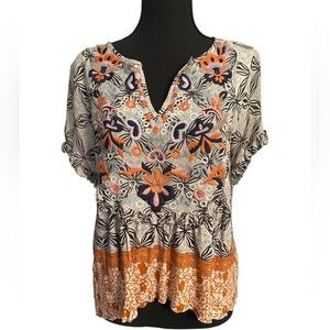 Anthropologie Small Terri Embroidered
Top Floral Detail